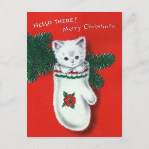 Cute Christmas Kitten Holiday Postcard