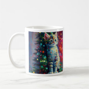 Cute Christmas Kitten   Merry Kit-Mas Coffee Mug