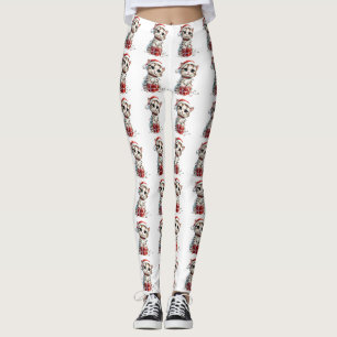 Cute Christmas Kitten on Gift Box Leggings