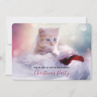 Cute Christmas Kitten Party Invite