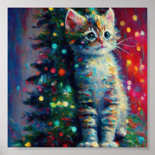 Cute Christmas Kitten  Poster