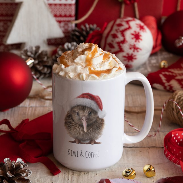 Cute Christmas Kiwi, custom Coffee Mug (Creator Uploaded)
