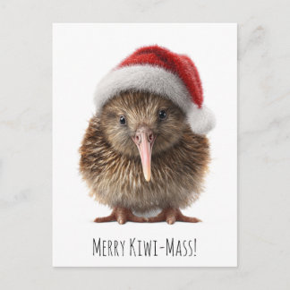 Cute Christmas Kiwi, custom Postcard