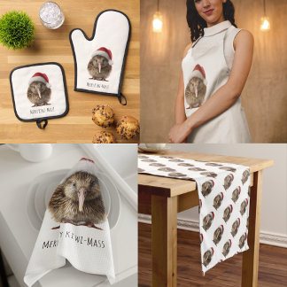 Cute Christmas Kiwi, custom Short Table Runner