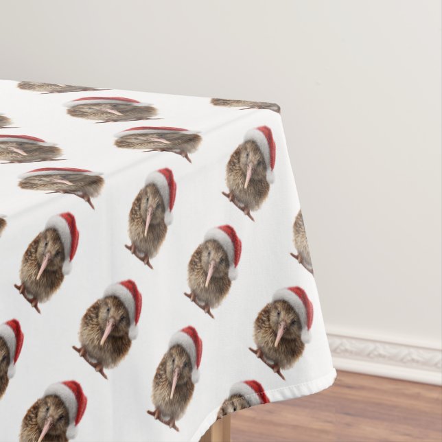 Cute Christmas Kiwi, custom Tablecloth (In Situ)
