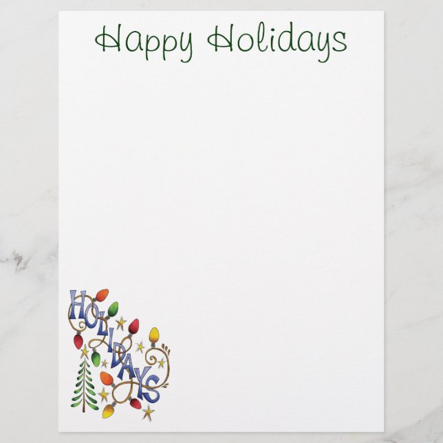 Cute Christmas, Lights and Stars with Holiday Text (Front)