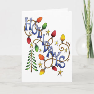 Cute Christmas, Lights and Stars with Holiday Text