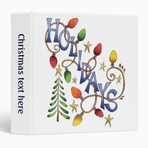 Cute Christmas, Lights and Stars with Holiday Text Binder