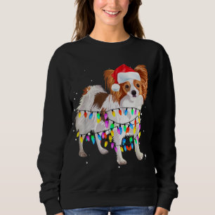 Cute Christmas Lights Papillon Dog Cute Gifts for Sweatshirt