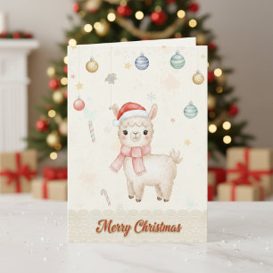 Cute Christmas Llama Holiday Card