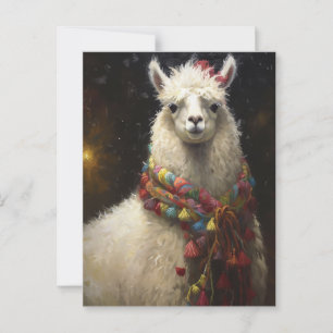 Cute Christmas Llama Postcard