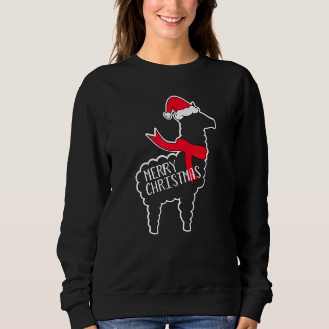 Cute Christmas Llama Sweatshirt (Front)