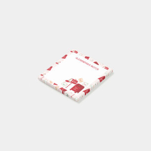 Cute Christmas Mail Pattern Personalized Post-it Notes