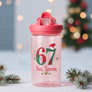 Cute Christmas Meme Six Seven 67 6 7 Holiday Water Bottle
