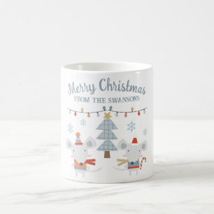 Cute Christmas Mice and Tree Coffee Mug