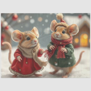 Cute Christmas Mice Tissue Paper