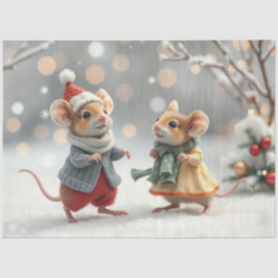 Cute Christmas Mice Tissue Paper