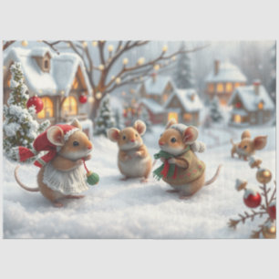 Cute Christmas Mice Tissue Paper