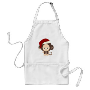 Cute Christmas Monkey Standard Apron