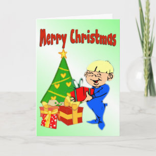 Cute Christmas Morning Kid Card