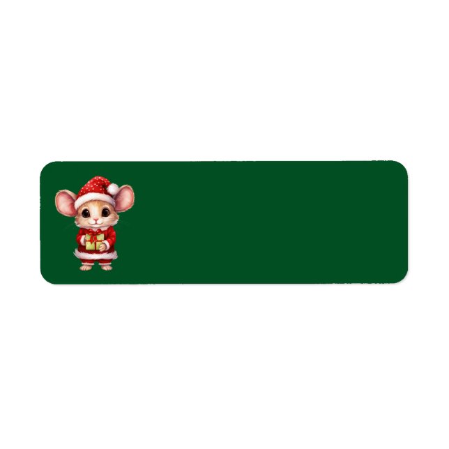 Cute Christmas Mouse Address Labels (Front)