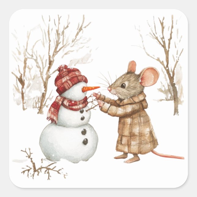 Cute Christmas Mouse Stickers (Front)