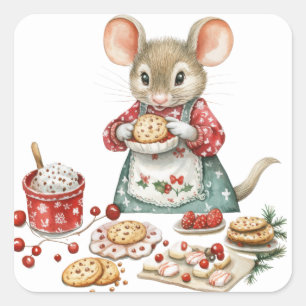 Cute Christmas Mouse Stickers