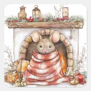 Cute Christmas Mouse Stickers