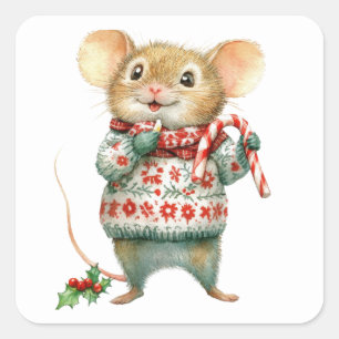 Cute Christmas Mouse Stickers