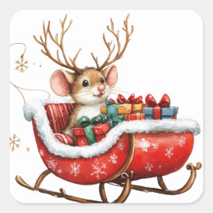 Cute Christmas Mouse Stickers