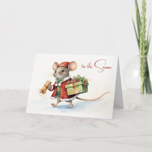 Cute Christmas Mouse With Gifts Card