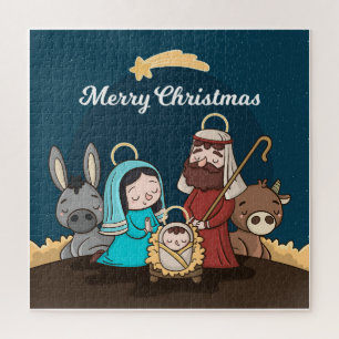 Cute Christmas Nativity Jigsaw Puzzle