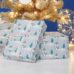 Cute Christmas New Year Mr. Snow Bear Wrapping Paper