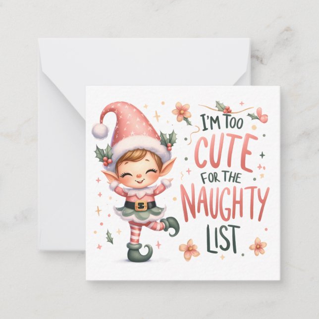 Cute Christmas Notelets Card (Front)