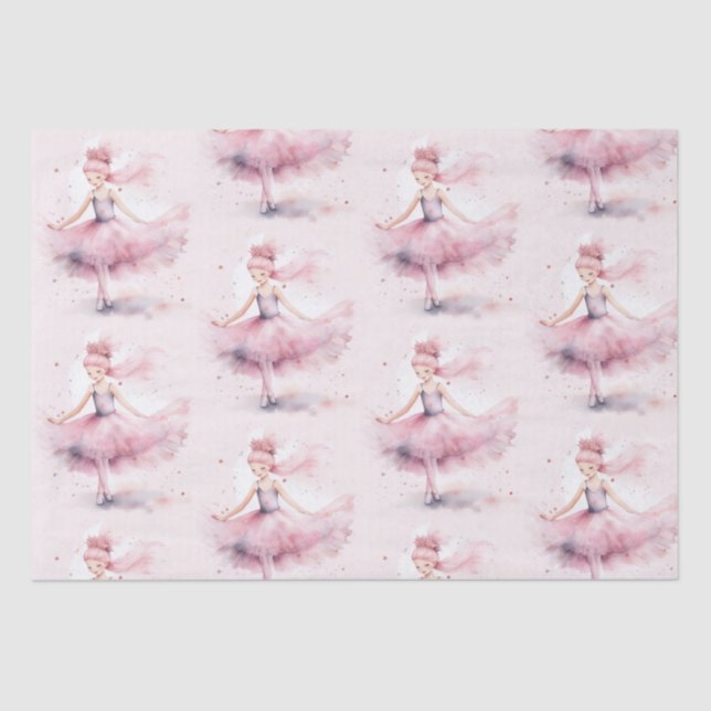 Cute Christmas nutcracker ballerina watercolor  Tissue Paper (Front)