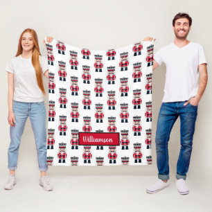 Cute Christmas Nutcracker Pattern Fleece Blanket