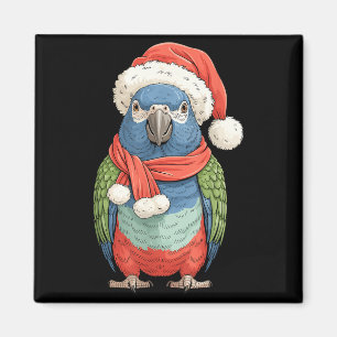 Cute Christmas Onus Parrot Santa Bird Lovers  Magnet