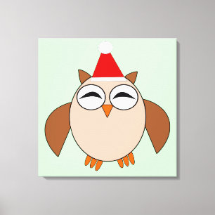 Cute Christmas Owl Canvas Print