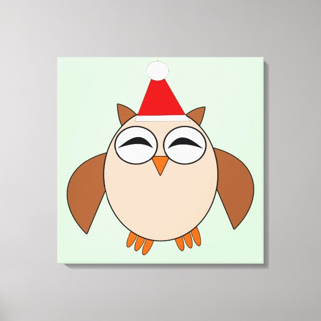 Cute Christmas Owl Canvas Print (Front)