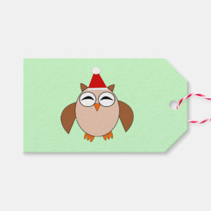 Cute Christmas Owl Custom Gift Tags