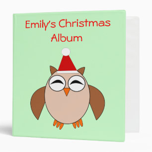 Cute Christmas Owl Custom Photo Album Binder