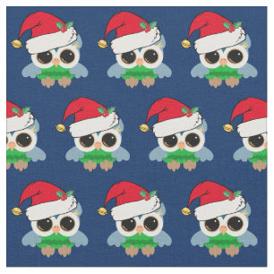 Cute Christmas Owl Fabric