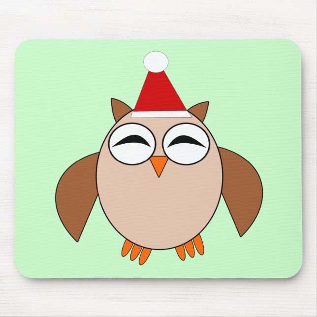 Cute Christmas Owl Mousepad (Front)