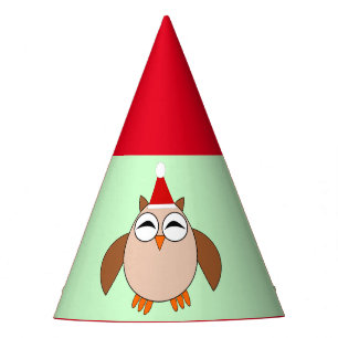 Cute Christmas Owl Party Hat