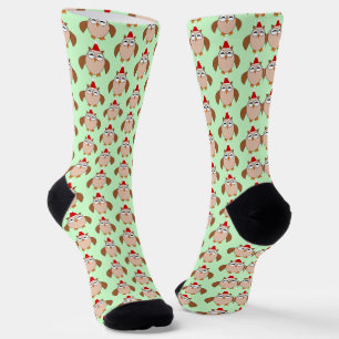 Cute Christmas Owl Patterned Socks