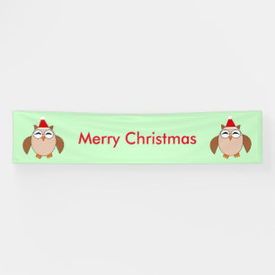 Cute Christmas Owl Personalized Banner