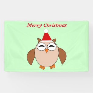 Cute Christmas Owl Personalized Banner