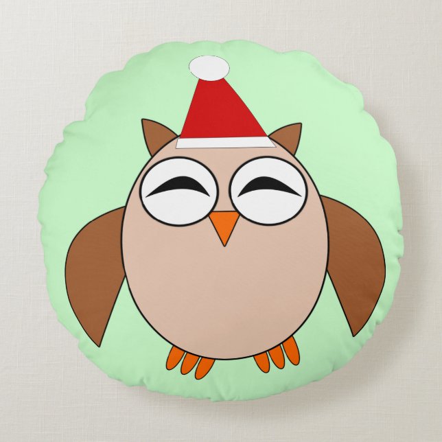 Cute Christmas Owl Pillow (Front)