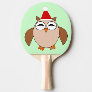 Cute Christmas Owl Ping Pong Paddle