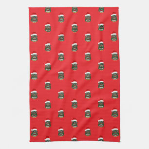 Cute Christmas Owl Plaid Cozy Festive Holiday Kitchen Towel